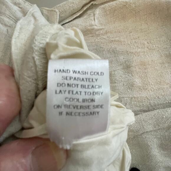 Mable Cream Linen Blend Wide Leg Pleated Pants Women's Large Minimalist Coastal - Picture 10 of 15